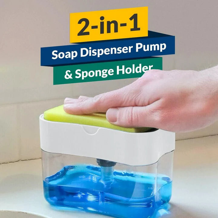 2-in-1 Pump Soap Dispenser and Sponge Caddy
